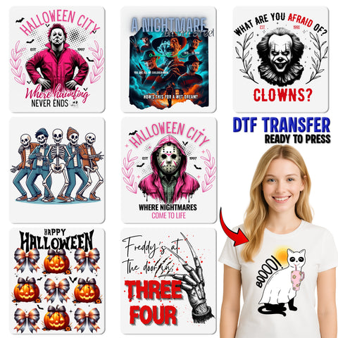 Funny Halloween Monster Mayhem DTF Transfer for Kids & Adults T-shirt, Cartoon Iron-On Ready To Press Halloween Apparel