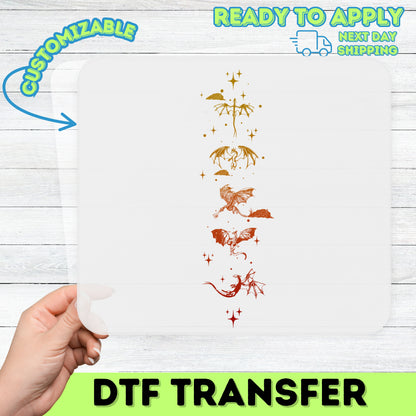 Fantasy Dragon Magic DTF Iron-On Transfer for Apparel, Retro Mystical Design for Group Celebrations, Halloween Shirt Art