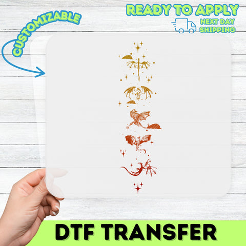 Fantasy Dragon Magic DTF Iron-On Transfer for Apparel, Retro Mystical Design for Group Celebrations, Halloween Shirt Art