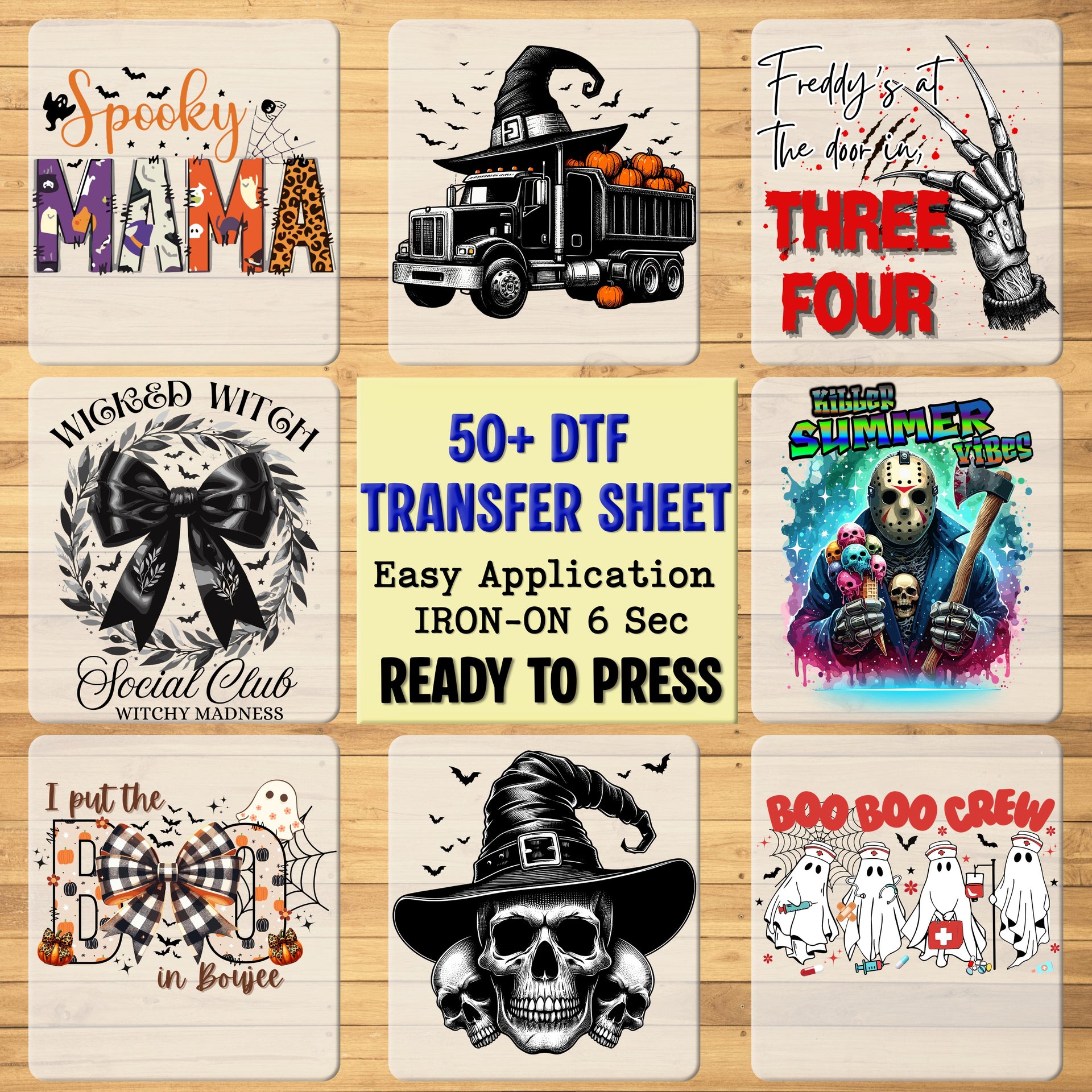 Cute Halloween Ghost DTF Transfer for Kids & Adults - Playful Pumpkin Ghost Iron-On for Party Apparel