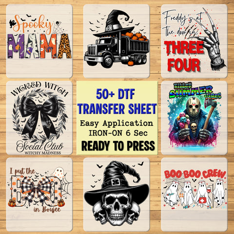 Cute Halloween Ghost DTF Transfer for Kids & Adults - Playful Pumpkin Ghost Iron-On for Party Apparel