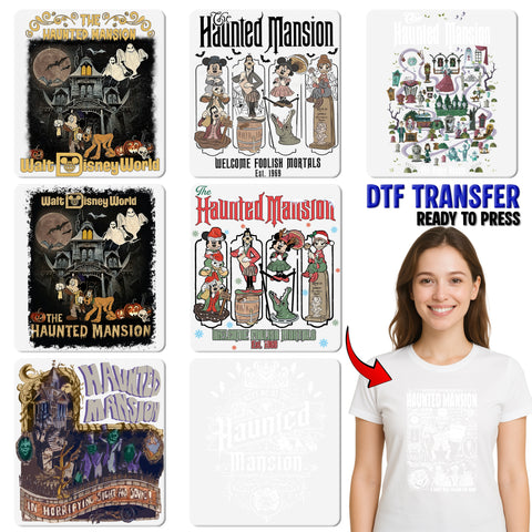 Funny Halloween Iron-On DTF Transfer for Apparel T-Shirt Ready To Press Spooky Character Theme Perfect Gift for Parties