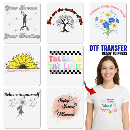 Cute Be Kind Always Motivational Iron-On DTF Transfer for Teacher & Family Shirts - Positive Message Apparel