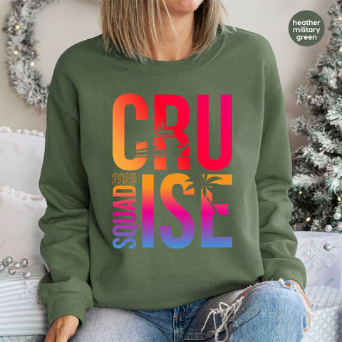 Cruise Squad 2025 DTF Transfer Palm Tree Fun Group Travel Shirt for Family & Friends Ready To Press
