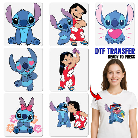 Colorful Tropical Party Character DTF Transfer Ready To Press Hawaiian Beach Theme Apparel for Group Fun