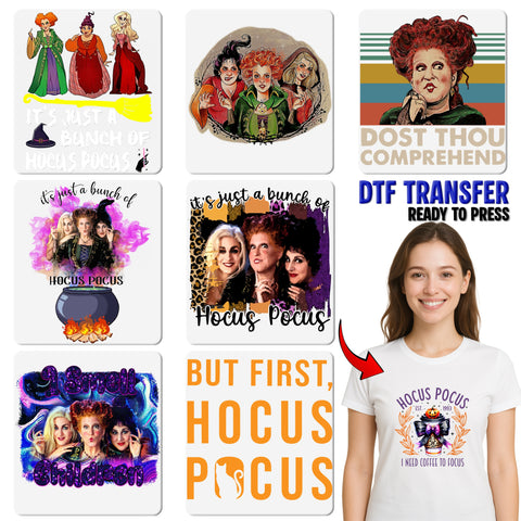 Funny Halloween Witches on Broomstick Retro DTF Transfer for Nostalgic Shirts & Apparel