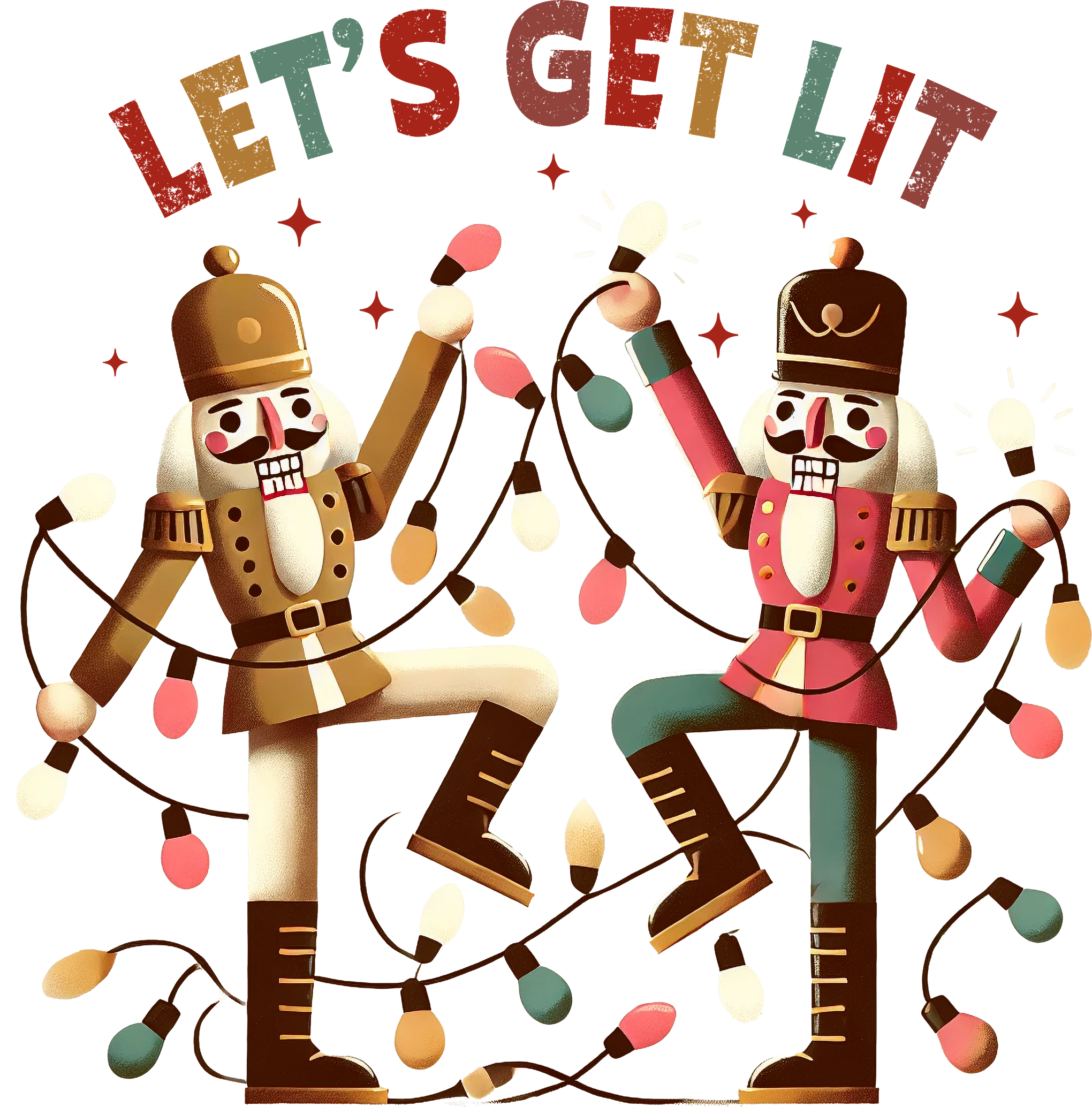 Retro Christmas Nutcracker Shirt, Let's Get Lit T-Shirt, Christmas Light Tee,Merry Christmas T Shirt,Winter Xmas Season Gift,Christmas Party