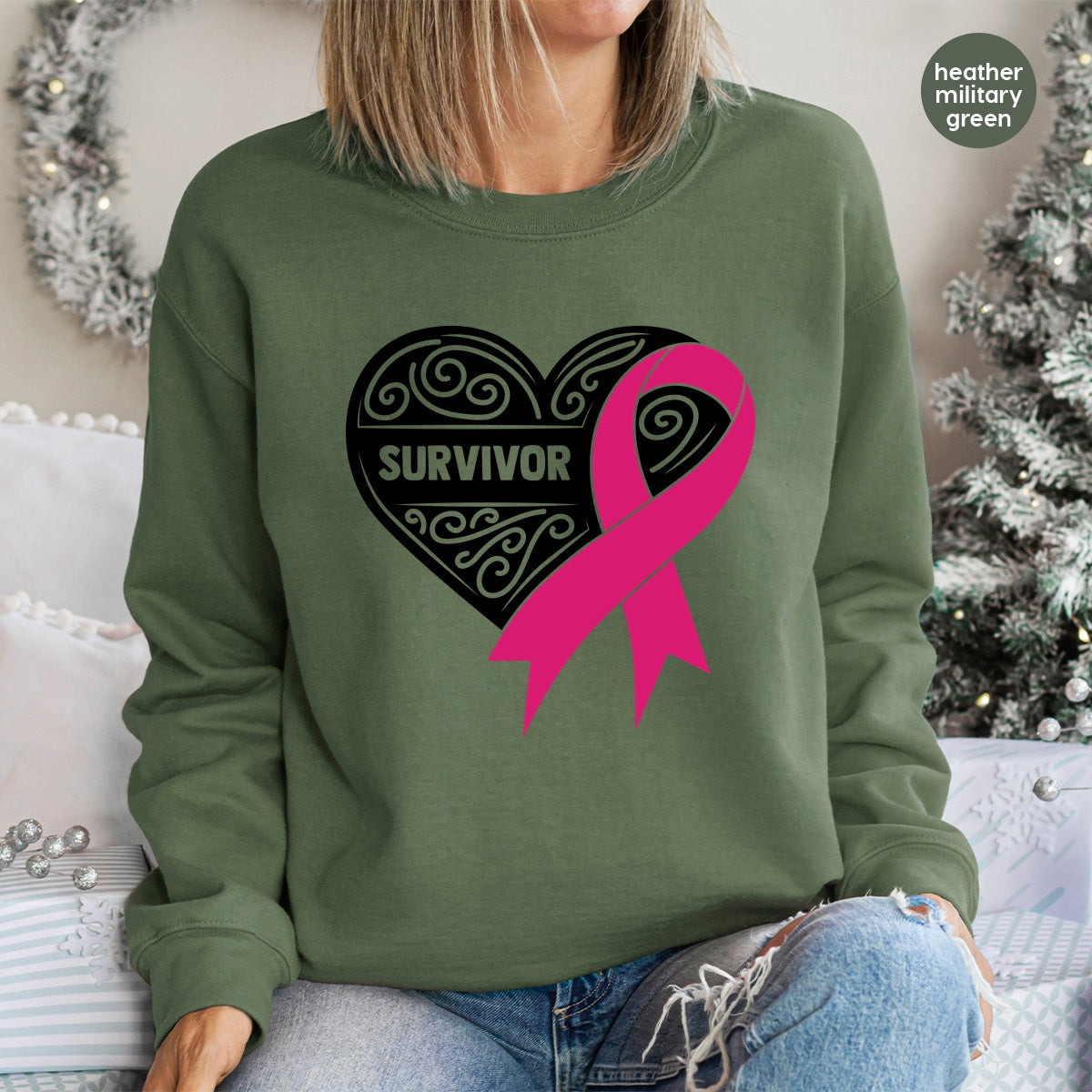 Breast Cancer Awareness Pink Ribbon DTF Transfer for Shirts, Ready To Press Minimalist Iron-On for Fundraiser Apparel