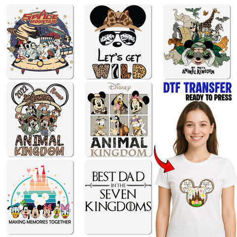 Funny Ready To Press Halloween Movie DTF Transfer with Animated Classics & Witch Moon for Family & Friends Shirts