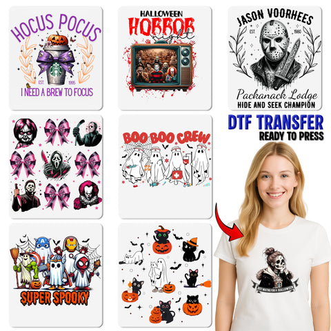 Cute Whimsical Cat Silhouette Floral DTF Transfer for Women & Teens Apparel, Iron-On Ready to Press Nature-Inspired T-Shirt