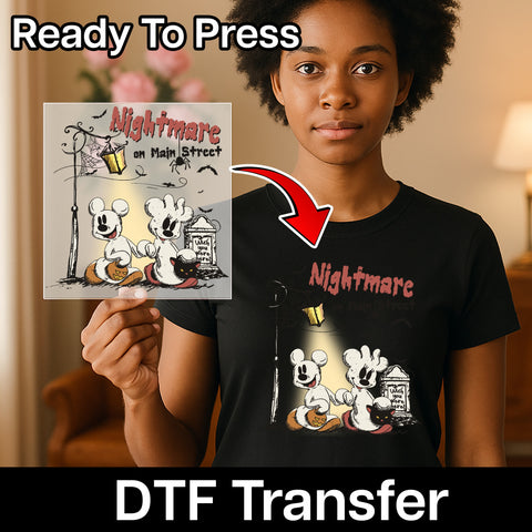 Spooky Cute Halloween Cartoon Retro DTF Transfer for Halloween Enthusiasts Apparel & Shirts