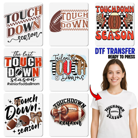 Senior Football Mom DTF Transfer - Rustic Family Milestone Iron-On, Last Touchdown Ready To Press for Apparel