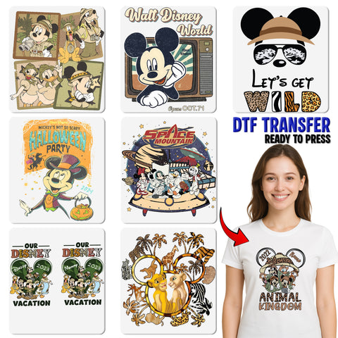 Safari Adventure Retro Cartoon DTF Transfer | Classic Character Theme Iron-On for Family & Friends Apparel | Fun Trip Shirt Design