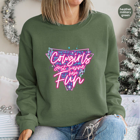 Retro Neon Western & Cowgirl Funny DTF Transfer for Bachelorette Party T-Shirts - Ready to Press Pop Art Apparel for Women