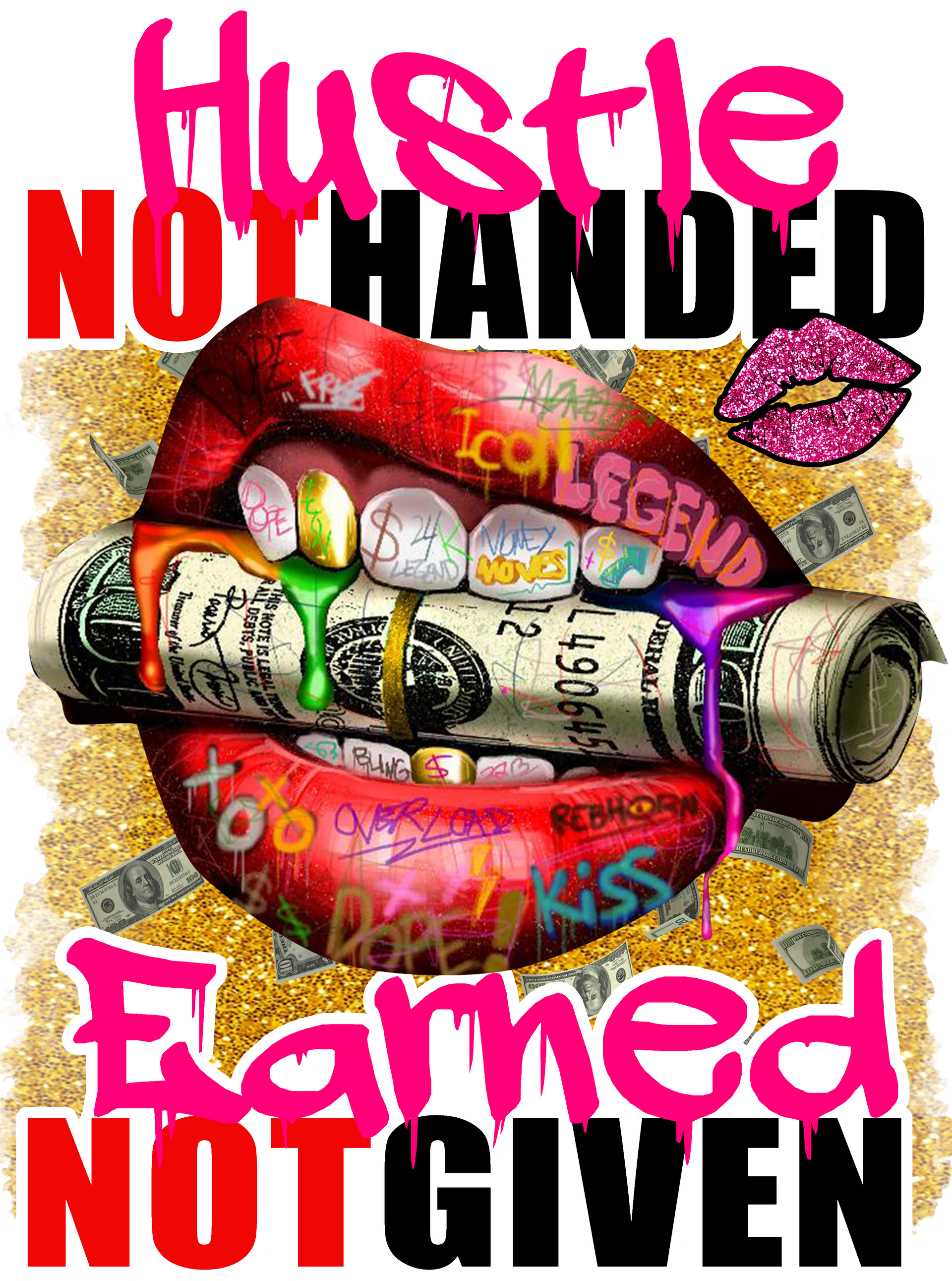 Cool Money Shirt, Gift for Him, Motivational Outfit, Hiphop Lips T-Shirt, Graffiti Graphic Tees, Boss Gifts, Rapper Clothes, Mens Clothing
