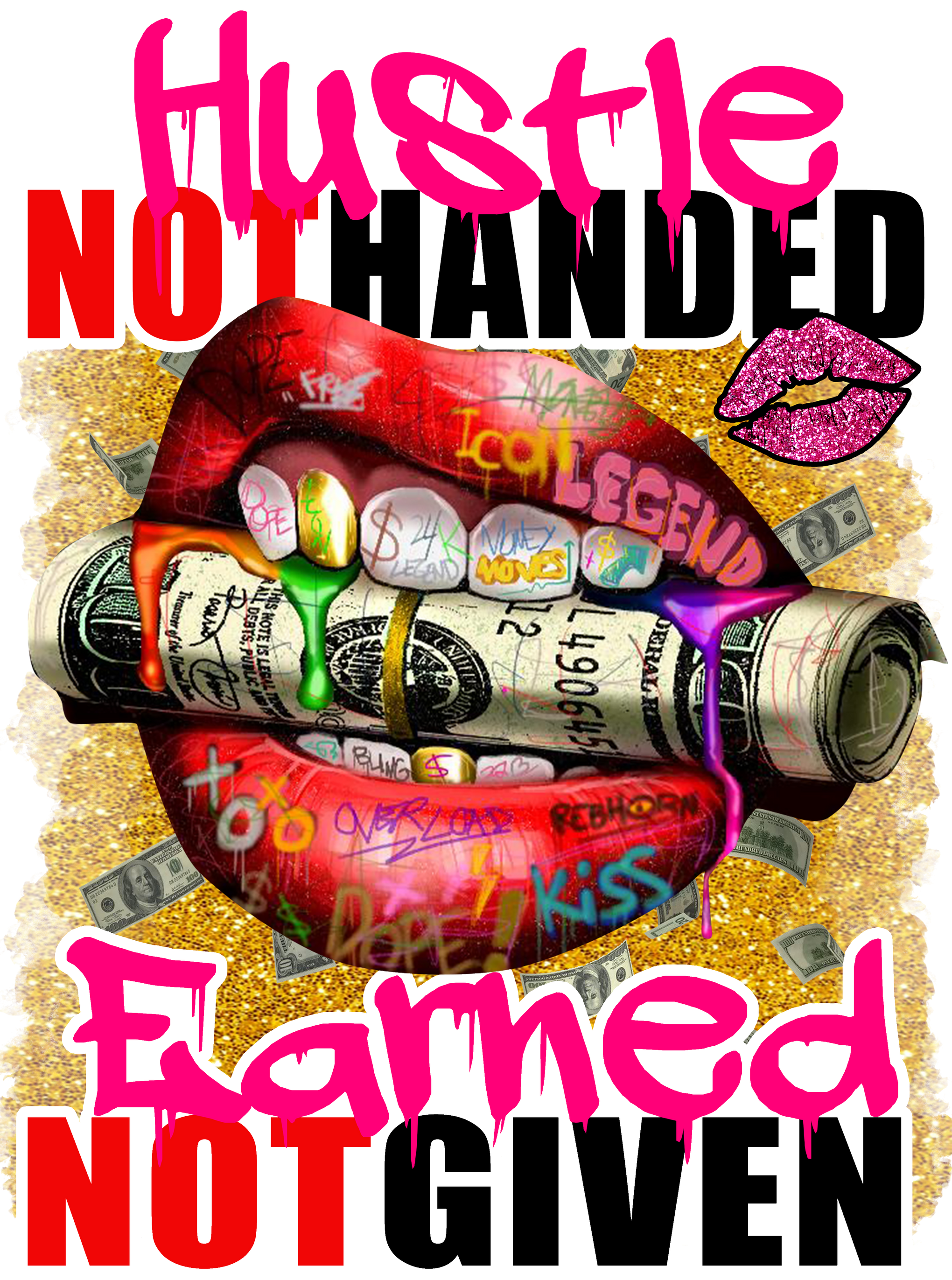 Cool Money Shirt, Gift for Him, Motivational Outfit, Hiphop Lips T-Shirt, Graffiti Graphic Tees, Boss Gifts, Rapper Clothes, Mens Clothing