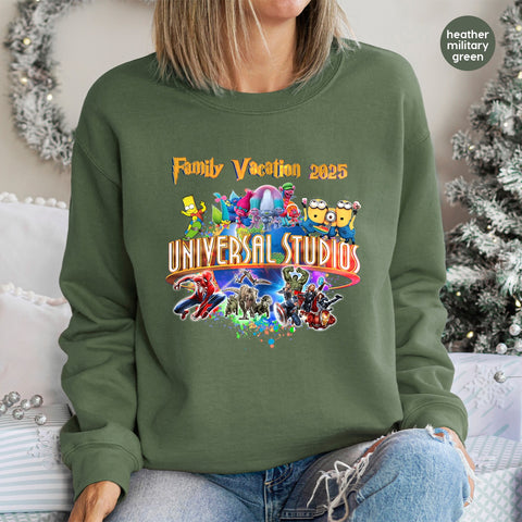 Family Vacation 2025 Universal Studios Pop Culture DTF Transfer for Custom T-Shirts & Apparel