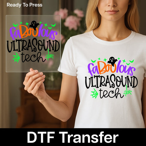 faBOOlous Halloween Iron-On DTF Transfer for Shirts & Apparel - Funny Group Halloween T-Shirt Design Ready to Press