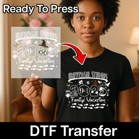 Funny Harry Potter E.T. Jurassic Park Universal Studios DTF Transfer for Family Vacation T-shirts & Sweatshirts 2025 Pop Culture