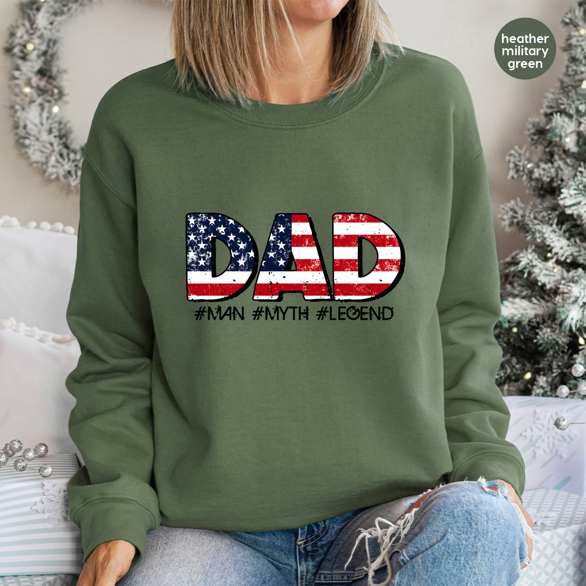 Vintage Patriotic Dad DTF Transfer Iron-On for July 4th & Father's Day Apparel Gift