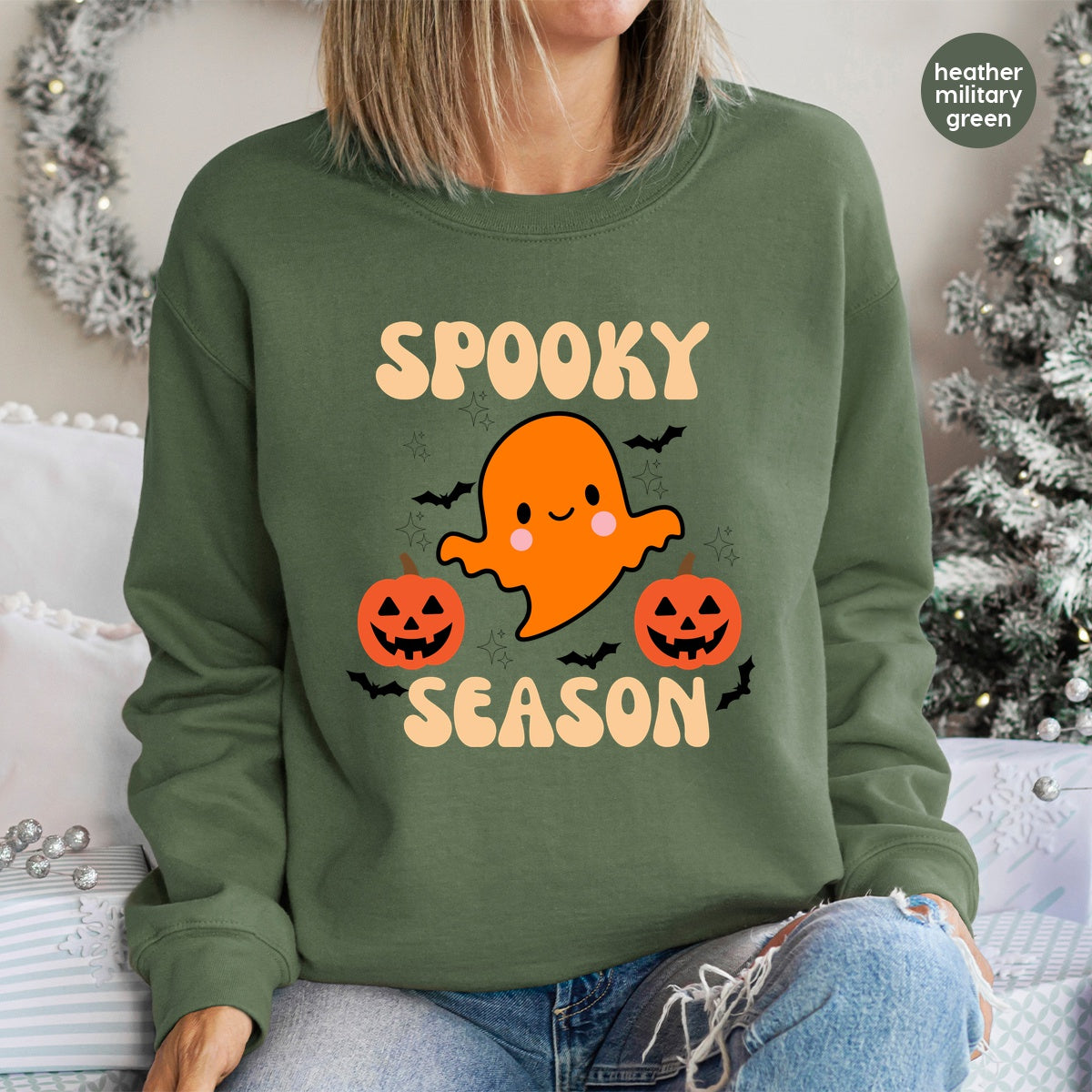 Cute Halloween Ghost & Pumpkin DTF Transfer, Spooky Season Iron-On, Ready To Press Kids T-Shirt, Family Group Halloween Apparel