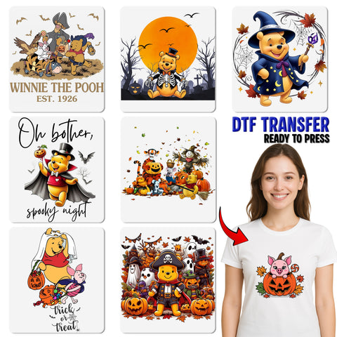 Cute Halloween Iron-On DTF Transfer for Family Halloween Matching Shirts - Playful Retro Ghost & Pumpkin Spice Design