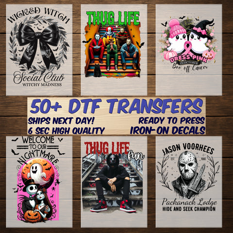 Cute Ghost Dog Halloween DTF Transfer Iron-On Ready For Funny Kids & Dog Lovers Pumpkin T-shirt & Sweatshirt