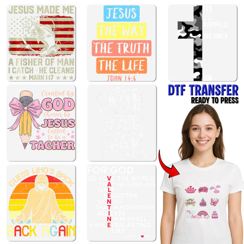 Christian Faith Mountain Scene DTF Transfer, Jesus the Way Rustic & Retro Iron-On, Inspirational Church Group Apparel