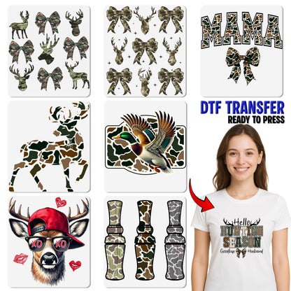 Retro Ducks & Trucks DTF Transfer for Hunting Apparel, Outdoor Adventure Wildlife Design, Vintage Buck & Truck Ready To Press