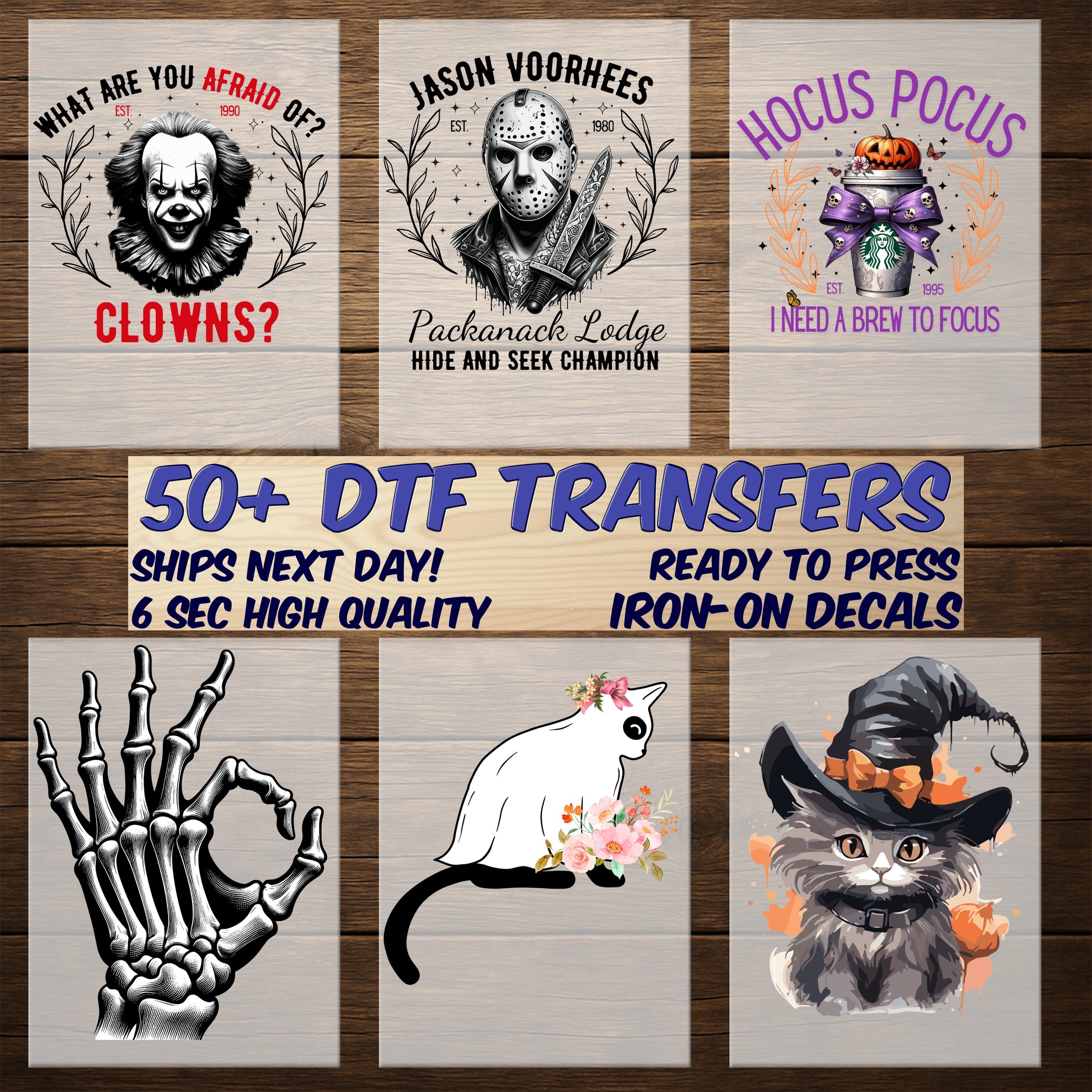 Funny Halloween Chucky Horror DTF Transfer Iron-On Ready To Press for Unisex Adult Apparel