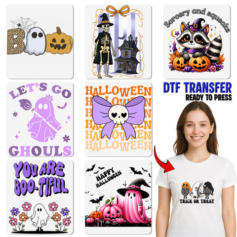 Hilarious Vampire Lips & Ghosts Halloween Iron-On DTF Transfer for Party Apparel & Bachelorette Shirts