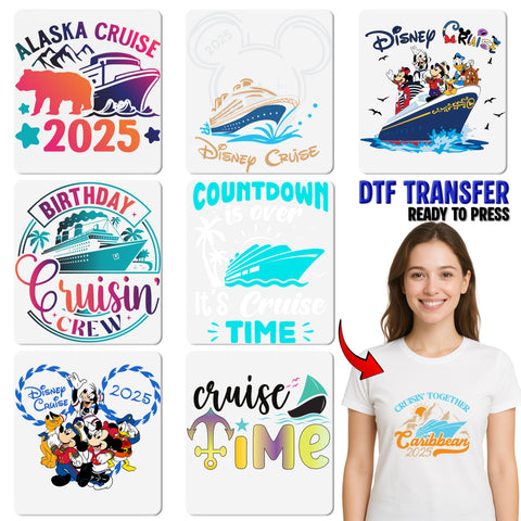 Alaska Cruise 2025 DTF Transfer | Adventure Bear Iron-On Ready To Press | Vacation Family T-Shirt Apparel | Nature Lovers