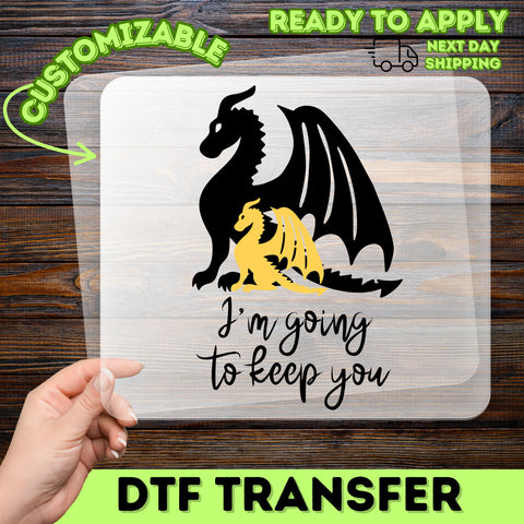 Funny Dragon Fantasy DTF Transfer for Apparel, Ready to Press Iron-On Mythical Adventure Shirt, Perfect for Cosplay & Parties