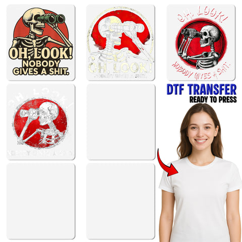 Sarcastic Skeleton Halloween DTF Transfer | Funny & Edgy Goth Humor | Ready to Press Iron-On Shirt for Young Adults