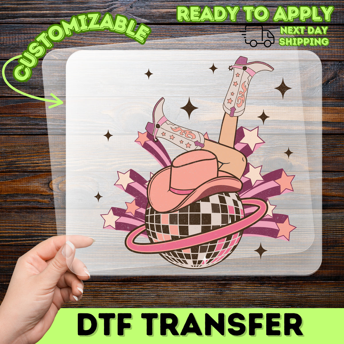 Retro Disco Western DTF Transfer for Bachelorette Party T-Shirt Funny Ready To Press Iron-On Girls Night Out Apparel