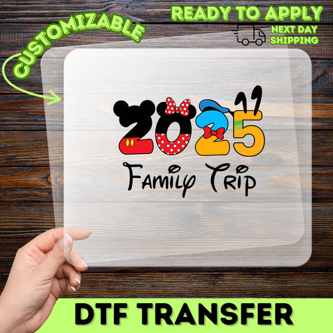 Magical 2025 Disney-Inspired DTF Transfer: Ready To Press Fun Family Disney Trip Shirt Design