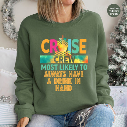 Cruise Crew Funny DTF Transfer for Cruise T-shirt Iron-On Ready to Press Apparel for Party-Goers & Cruise Enthusiasts