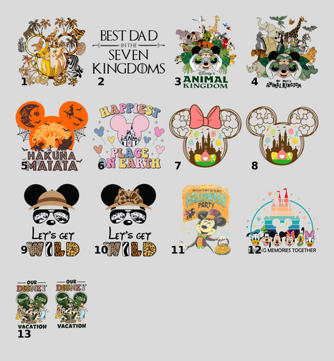 Cute Magical Adventure DTF Transfer for Theme Park Family Vacation Shirts & Travel Celebration Apparel