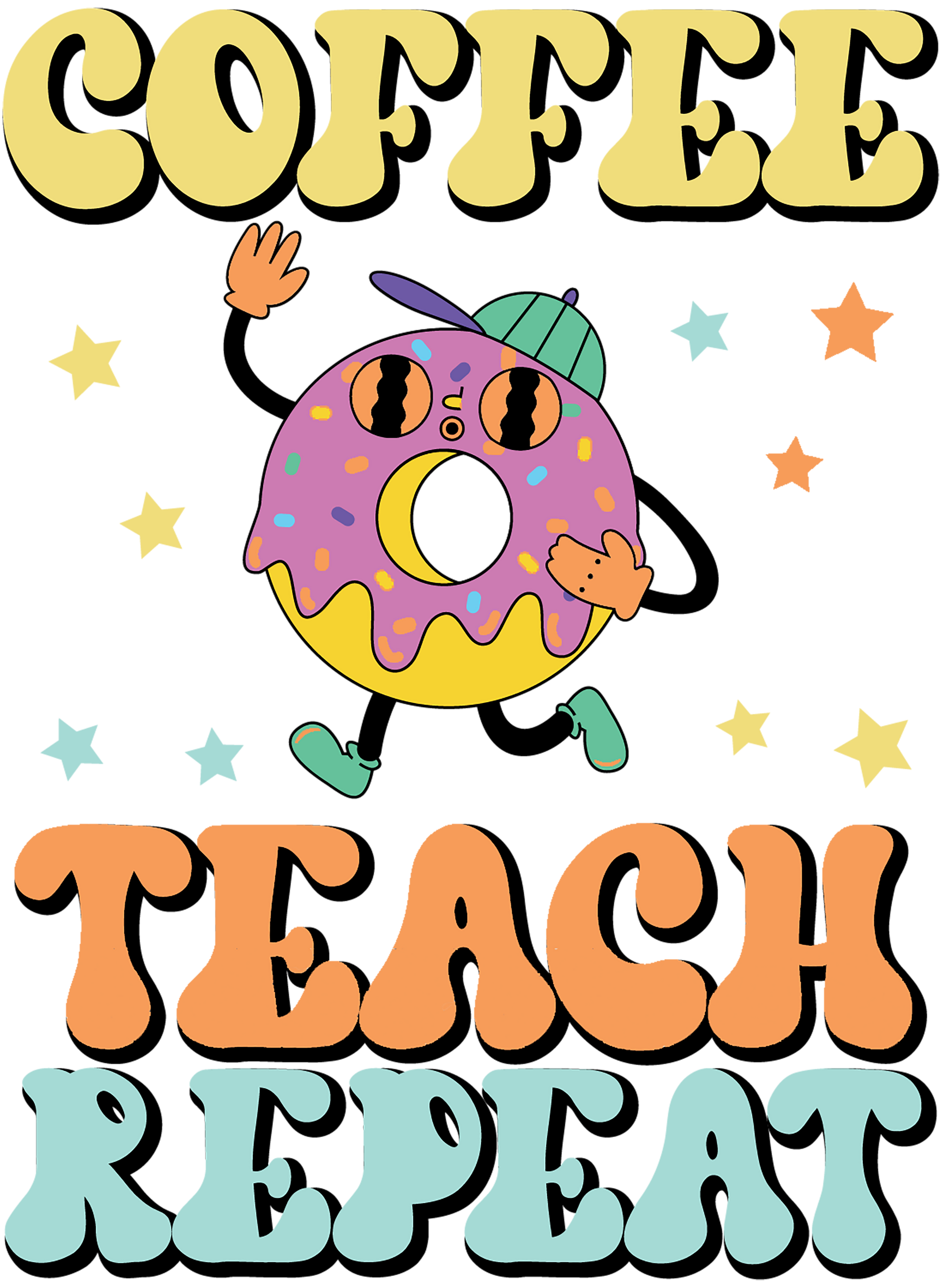 Funny Teacher Shirt, Teacher Appreciation Gifts, Cute Teaching TShirt, Coffe Love Graphic Tees, Back to School T Shirt, Women VNeck T-Shirt