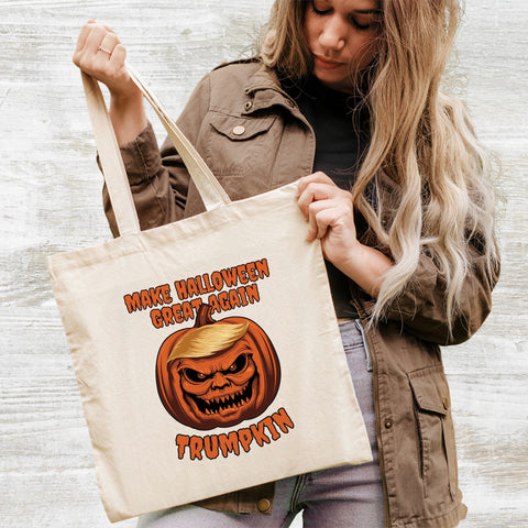 Iron-On Funny Halloween Pumpkin DTF Transfer Ready To Press for Trumpkin Fans T-Shirt or Sweatshirt Apparel