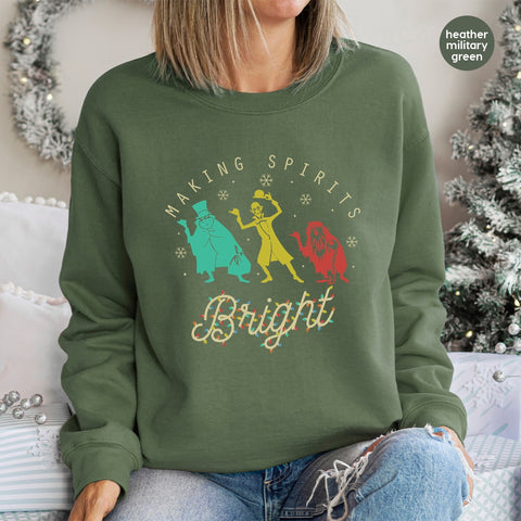 Funny Christmas Ghosts DTF Transfer Ready To Press Shirt Retro Holiday Humor Apparel for Family & Friends