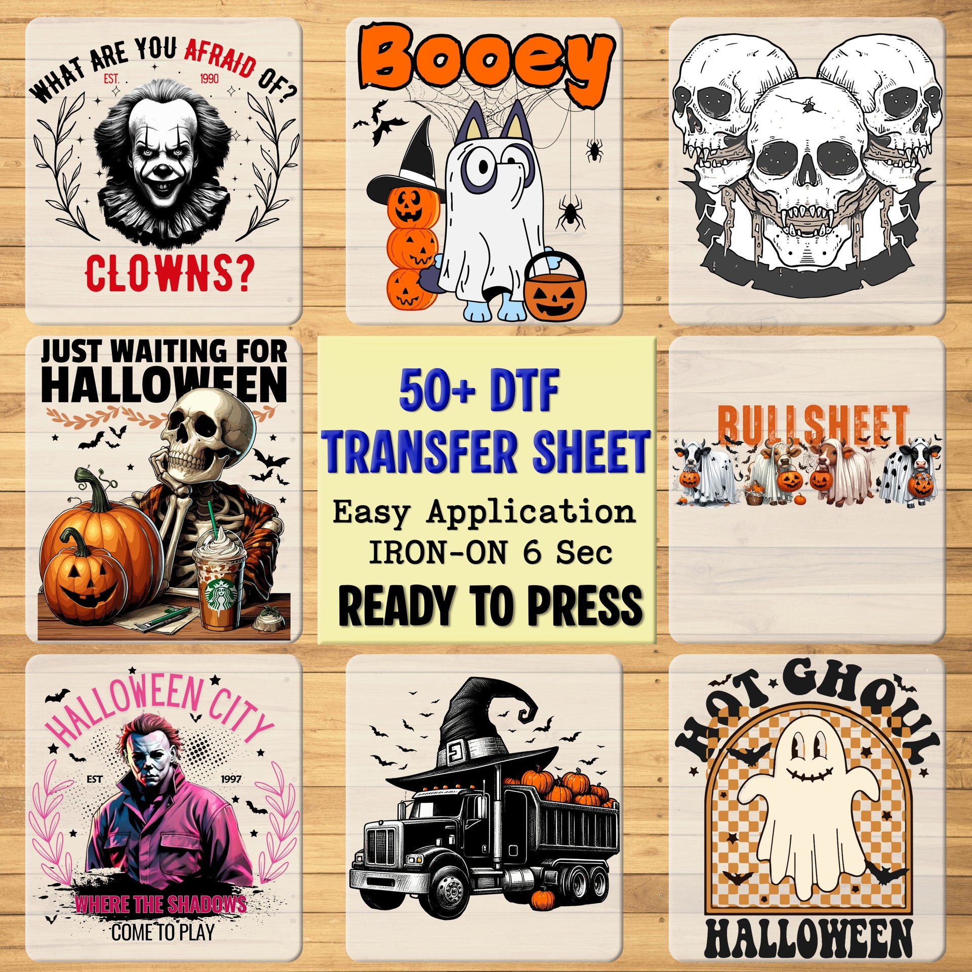 Funny Halloween Cow Ghost DTF Transfer Iron-On for Cute Farmhouse Apparel & Funny Spooky T-Shirt