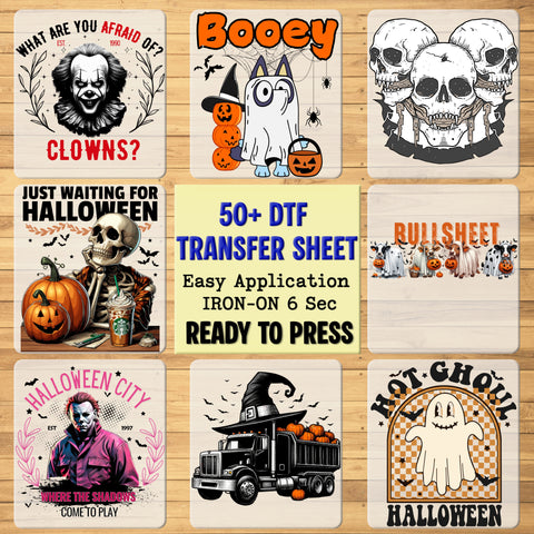Funny Halloween Cow Ghost DTF Transfer Iron-On for Cute Farmhouse Apparel & Funny Spooky T-Shirt