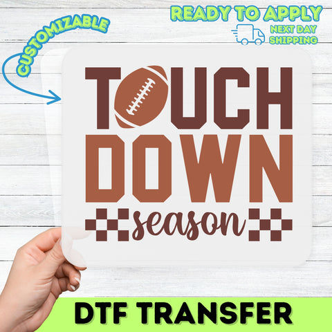 Football Touchdown Season Retro DTF Transfer for Game Day Apparel & Tailgate Party Shirts