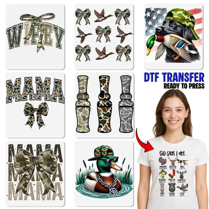 Realistic Hunting Dog with Duck DTF Transfer, Patriotic Labrador Iron-On for Outdoor Enthusiasts Apparel, Perfect for Hunting Shirts & Hoodies