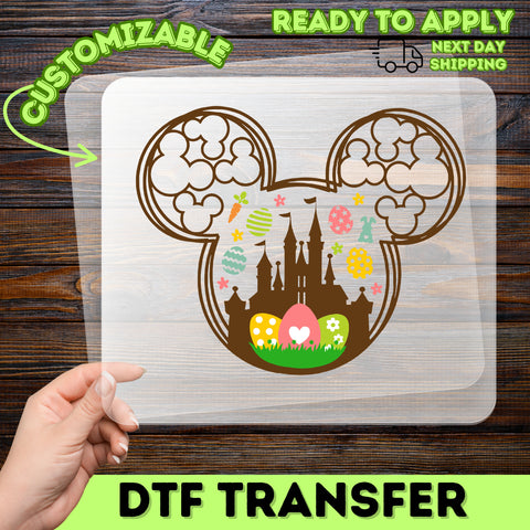 Easter Theme Park Celebration DTF Transfer Ready To Press Cute Family Vacation T-Shirt & Sweatshirt Apparel