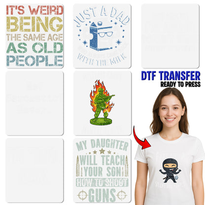 Funny sarcastic humor DTF transfer for office & adults ready to press iron-on witty shirt gift adult life fatigue theme