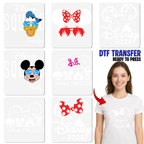 Cute Disney Squad Big Sis DTF Transfer, Iron-On Ready for T-Shirt, Fun Family Disney Tee Design, Perfect for Sisterhood Trip
