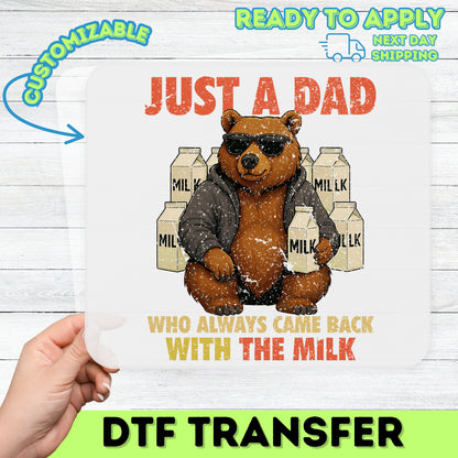 Funny Bear Dad DTF Transfer, Father’s Day Humor Iron-On, Hoodie Bear Design for T-Shirts & Apparel, Dad Gift, Ready to Press