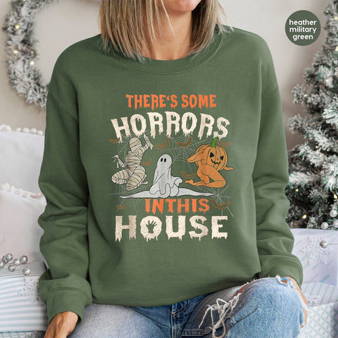 Funny Halloween DTF Transfer for Spooky Party Shirts - Playful Ghost Pumpkin & Mummy Iron-On Design for Family Apparel